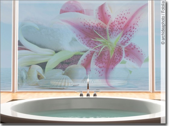 Preview: Glasbild Lilie in Pink