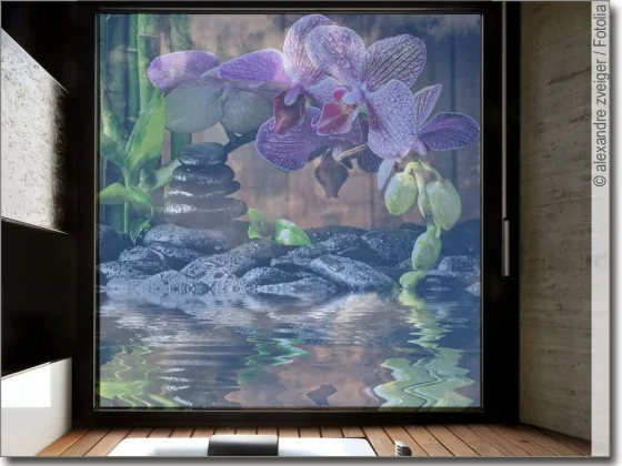 Fensterbild Wellness Orchidee transparent