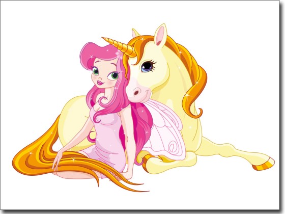 Preview: Kindermotiv Einhorn und Fee Preview: Kindermotiv Einhorn und Fee