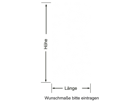 Preview: Glasfolie Blütenwind - Ansicht Grössenberechnung