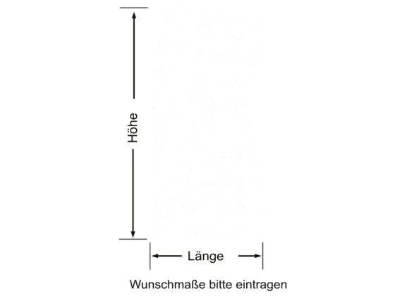 Glasfolie Blütenwind - Ansicht Grössenberechnung