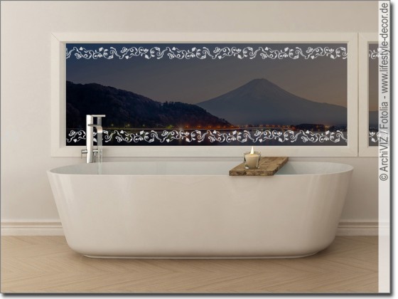 Preview: Glasfolie Florale Bordüre