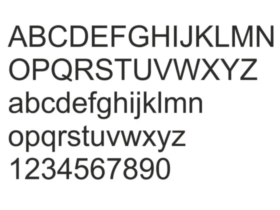 Glasfolie Fußpflege - Ansicht Alphabet 1.Zeile