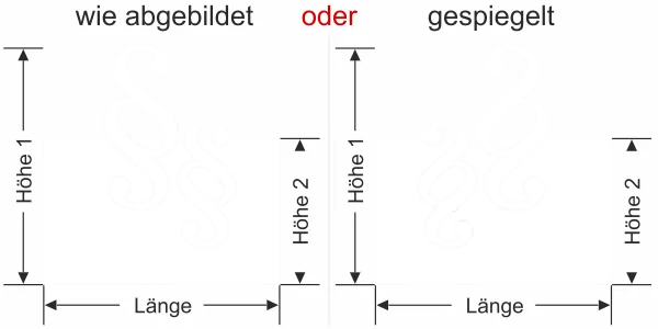 Glasfolie für Kanzlei - Ansicht Ausrichtung mit Farbauswahl und Vorschlag 1