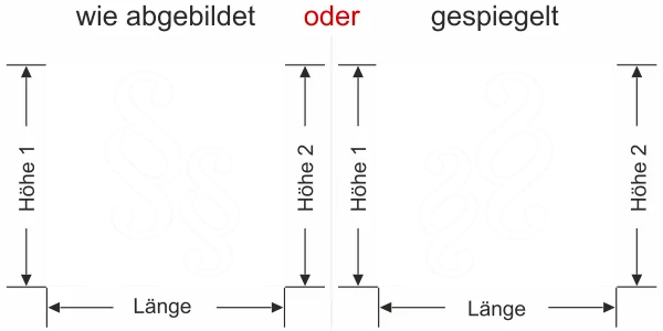 Glasfolie für Kanzlei - Ansicht Ausrichtung mit Farbauswahl und Vorschlag 2