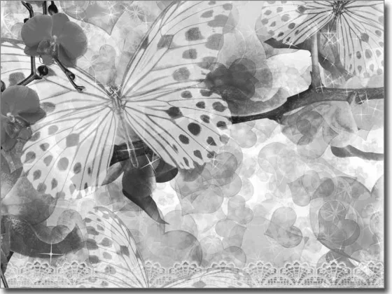 Fensterfolie Schmetterling schwarz-weiß