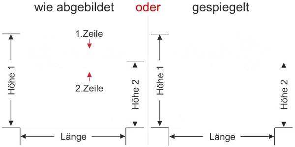 Glasfolie Sichtschutz Beauty - Ansicht Ausrichtung mit Farbauswahl Vorschlag 1