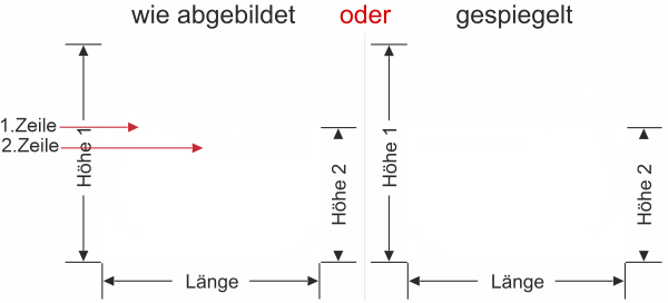 Preview: Glasfolie Sichtschutz Praxis - Ansicht Ausrichtung mit Farbauswahl Vorschlag 1