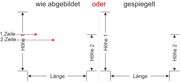 Glasfolie Sichtschutz Praxis - Ansicht Ausrichtung mit Farbauswahl Vorschlag 1