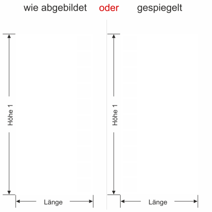 Preview: Glasfolie Viereck als Sichtschutz im Bad - Ansicht Ausrichtung mit Farbauswahl