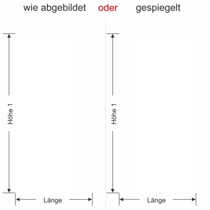 Glasfolie Viereck als Sichtschutz im Bad - Ansicht Ausrichtung mit Farbauswahl