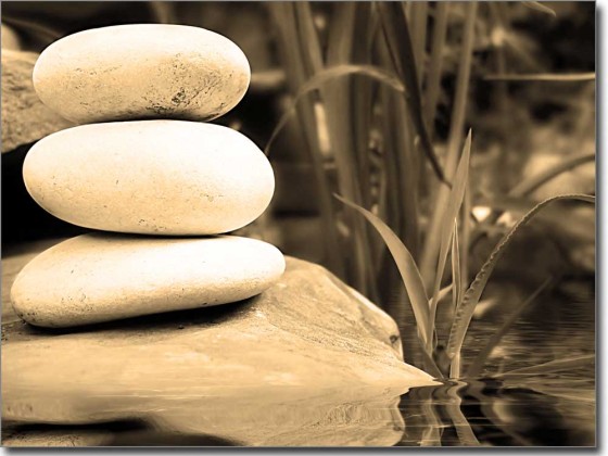 Preview: Fensterbild Steine am Wasser