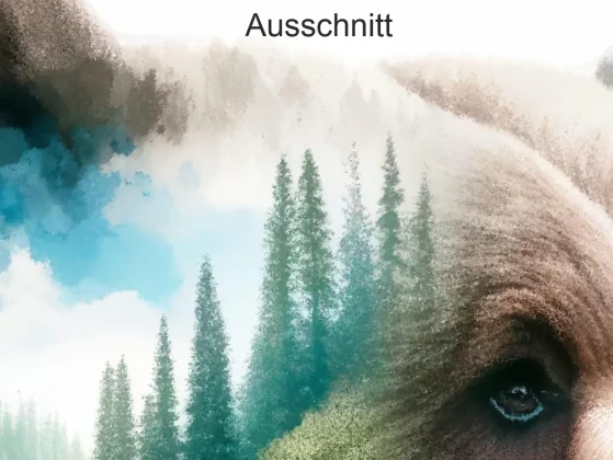 Glassticker Landschaftsdesign Bär - Ansicht Ausschnitt