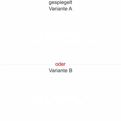 Aufkleber für Glas München - Ansicht Ausrichtung und Farbauswahl