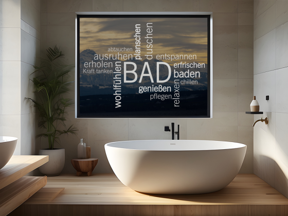 Preview: Glassticker Wortwolke Bad
