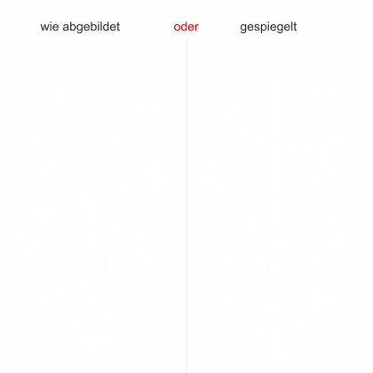 Preview: Glastattoo Asiatischer Bambus - Ansicht Ausrichtung und Farbauswahl