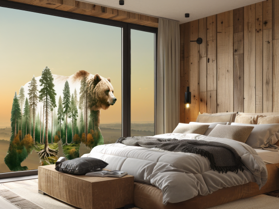 Preview: Glastattoo Bär Walddesign