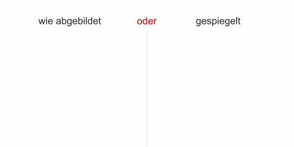 Preview: Glastattoo Bambus im Wind - Ansicht Ausrichtung und Farbauswahl