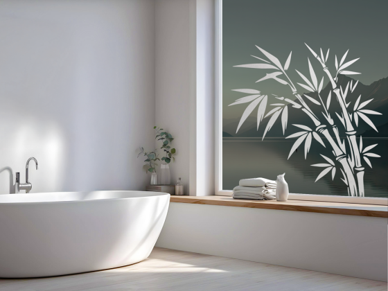 Preview: Glastattoo Bambus im Wind