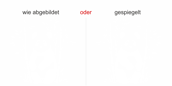 Preview: Glastattoo Bambus mit Pandabär - Ansicht Ausrichtung und Farbauswahl