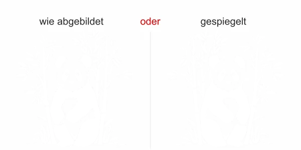 Glastattoo Bambus mit Pandabär - Ansicht Ausrichtung und Farbauswahl