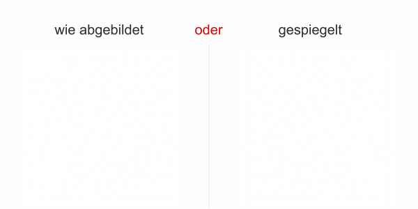 Preview: Glastattoo Bambus Quadrat - Ansicht Ausrichtung und Farbauswahl