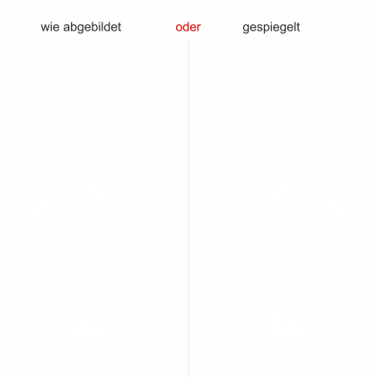 Preview: Glastattoo Bambus und Vögel am Seeufer - Ansicht Ausrichtung und Farbauswahl