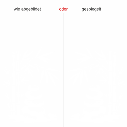 Preview: Glastattoo Bambusstängel mit Zen Steinen - Ansicht Ausrichtung und Farbauswahl