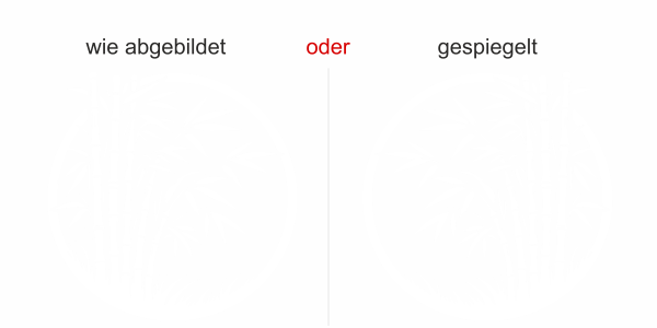 Preview: Glastattoo Bambusstrauch im Kreis - Ansicht Ausrichtung und Farbauswahl