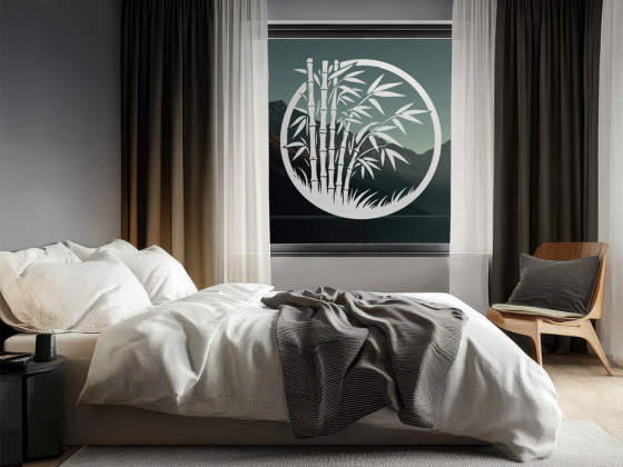 Preview: Glastattoo Bambusstrauch im Kreis