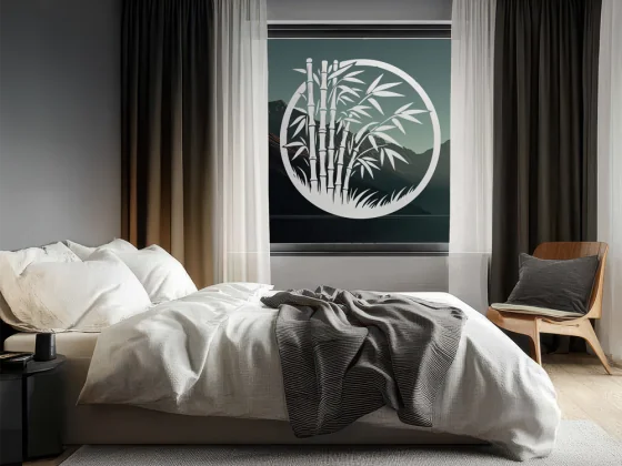 Glastattoo Bambusstrauch im Kreis