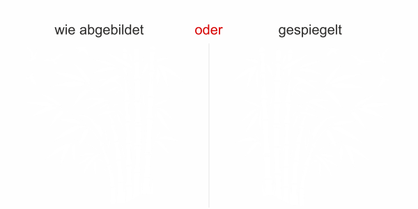 Preview: Glastattoo Bambusstrauch und Vögel - Ansicht Ausrichtung und Farbauswahl
