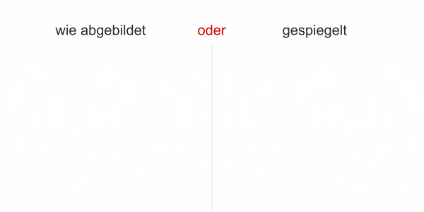 Preview: Aufkleber für Glas mit tollem Blumenmeer - Ansicht Ausrichtung und Farbauswahl