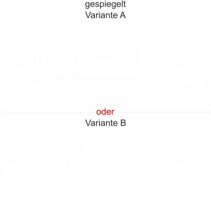 Milchglasaufkleber BremenMilchglasaufkleber Bremen - Ansicht Ausrichtung mit Farbauswahl und Variante