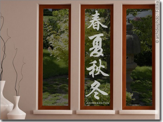 Preview: Glastattoo Chinesisches Zeichen Jahreszeiten