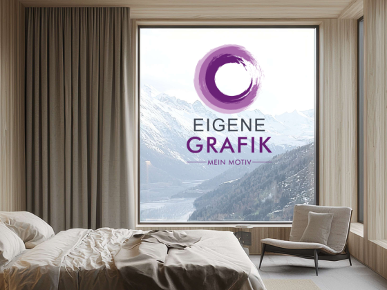 Glastattoo Eigene Grafik - Farbig auf Fensterscheibe