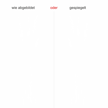 Preview: Glastattoo Elegante Grashalme - Ansicht Ausrichtung und Farbauswahl