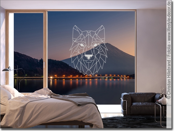 Preview: Glastattoo Geometrie Wolf