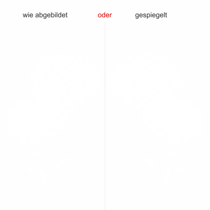Preview: Aufkleber für Glas mit hübscher Hortensie - Ansicht Ausrichtung und Farbauswahl