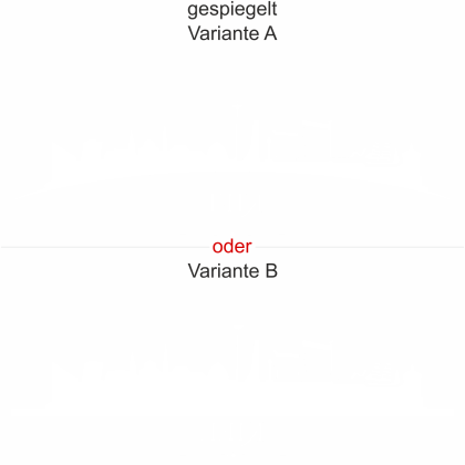 Preview: Milchglasaufkleber Kiel - Ansicht Ausrichtung mit Farbauswahl und Variante