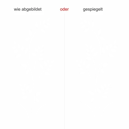 Glastattoo Kunstvoller Blätterzweig - Ansicht Ausrichtung und Farbauswahl