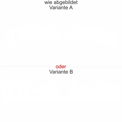 Aufkleber für Glas mit der Sykline von Magdeburg - Ansicht Ausrichtung mit Farbauswahl und Variante