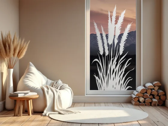 Glastattoo Pampasgras mit Wedel