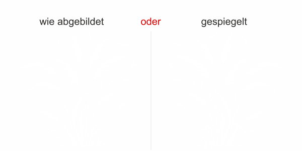Preview: Glastattoo Pampasgras und Vögel im Wind - Ansicht Ausrichtung und Farbauswahl