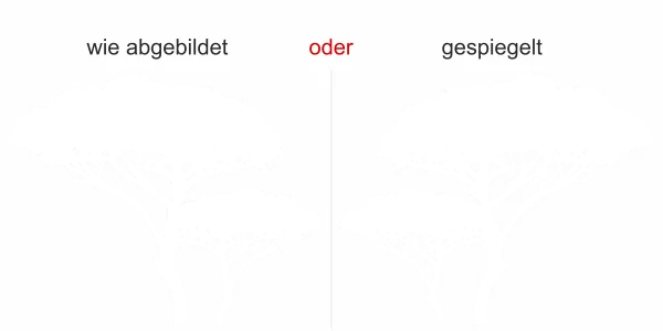 Aufkleber Glas Savannenbaum - Ansicht Ausrichtung und Farbauswahl