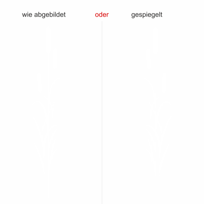 Preview: Glasdekor Schilfgras - Ansicht Ausrichtung und Farbauswahl
