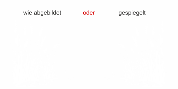 Preview: Glastattoo Schilfgras am Seeufer - Ansicht Ausrichtung und Farbauswahl