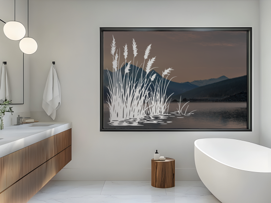 Preview: Glastattoo Schilfgras am Seeufer