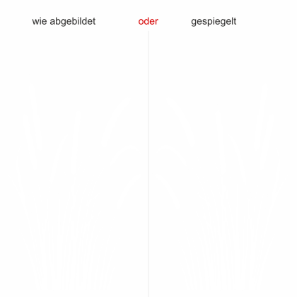 Preview: Glastattoo Schilfgras mit Kolben - Ansicht Ausrichtung und Farbauswahl