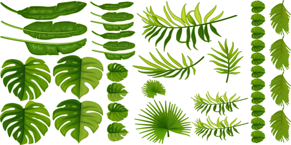 Preview: Glastattoo Set Blätter zur freien Anordnung